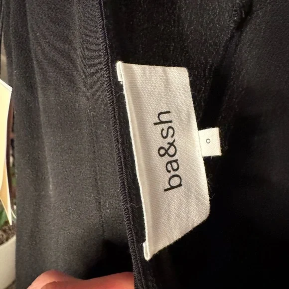 ba&sh • NWT Fasme Jumpsuit • Black Flowy Wide Leg Deep Open Back • XS - Picture 13 of 13